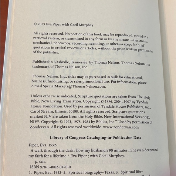 A Walk Through The Dark paperback by Eva Piper - Picture 3 of 4